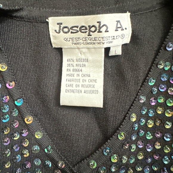 Joseph A. vintage black Vest with Rainbow sequins - Women’s Size L - Picture 5 of 5